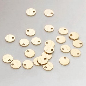 10 Pcs 4mm 24 Gauge 14K Gold Filled Round Quality Tag, Disc Tags, Stamped with 1/20 14K, Wholesale, Made in USA