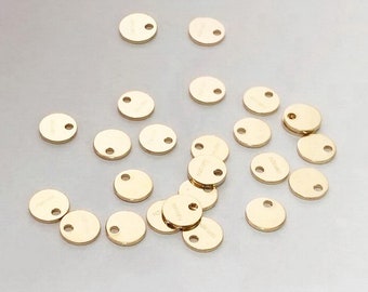 10 Pcs 4mm 24 Gauge 14K Gold Filled Round Quality Tag, Disc Tags, Stamped with 1/20 14K, Wholesale, Made in USA