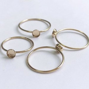 4mm 14K Gold Filled Cup Bezel Ring, bezel setting, Fit 4mm Stone, Bulk, Wholesale, Made in USA