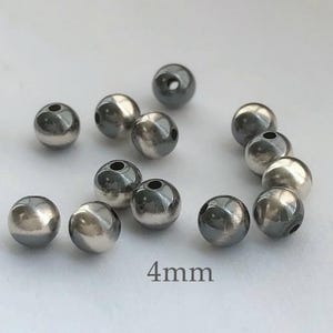 20Pcs 4mm Navajo Pearl, 925 Sterling Silver Beads, Tiny Round Beads