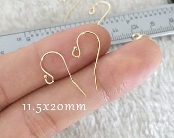 2 Pcs 11.5x20mm 14K Gold Filled Ear Wires, French Ear Wire with Ball End