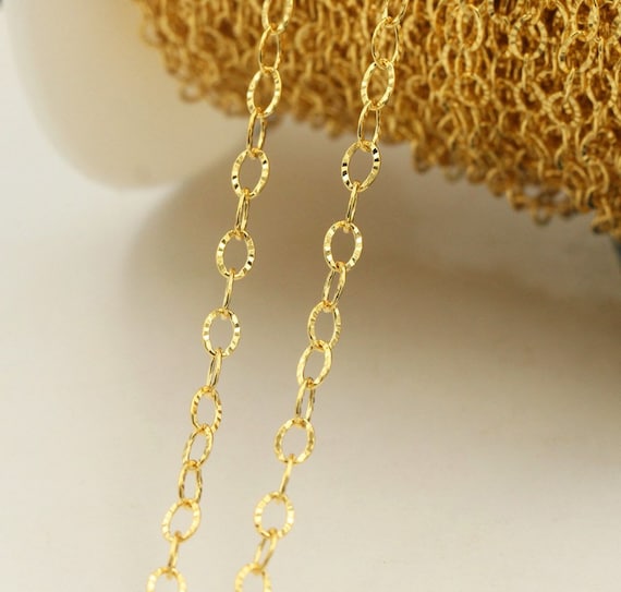 14K Yellow Gold-filled Starburst Chain Necklace 2.5mm Width - Made in the USA 14K Yellow Gold-filled Starburst Chain Necklace 2.5mm Width - Made in the USA