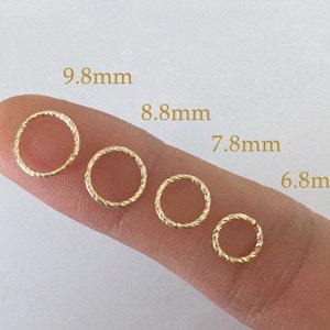 5 Pcs 19 Gauge 6.8mm/7.8mm/8.8mm/9.8mm 14K Gold Filled Sparkle Open Jump Rings, Jump Rings, Open Jump Rings, Made in USA