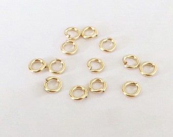 10 Pcs 4mm 20.5 Gauge 14K Gold Filled Open Jump Rings, Open Jump Rings, 50 Pcs, 100 Pcs, Made in USA
