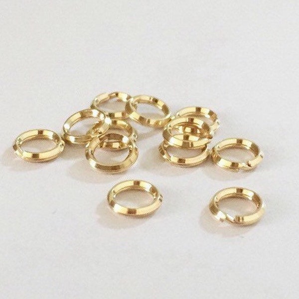 6 Pcs 5.2mm 14K Gold Filled Split Rings, Great for Pendants, Key Rings, Dog Tags and Other Projects, Bulk, Made in USA