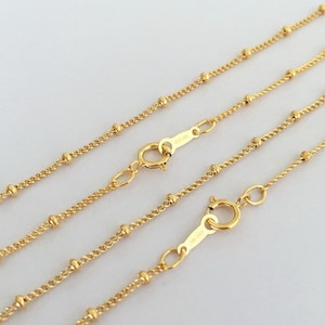 16 inch/18 inch/20 inch 1,2 mm 14K gold filled satellietketting, sierlijke kralenketting, afgewerkte ketting, groothandel