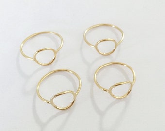 14K Gold Filled Open Circle Ring, Karma Ring, Stacking Ring, Oval Ring, Minimalist Statement Ring, Geometric Ring, Round Ring, Wholesale