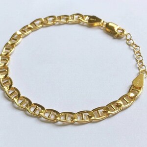 7,5 inch 5,5 mm 14K gold filled Mariner-schakelarmband, verstelbare lengte, dikke schakelarmband, afgewerkte armband