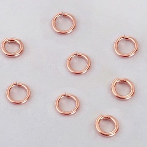 10 Pcs 6mm 20.5 Gauge 14K Rose Gold Filled Open Jump Rings, 14K Rose Gold Filled Jump Rings, Wholesale, Bulk, Made in USA