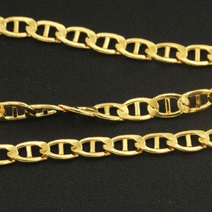 50cm, 5mm 14K Gold Filled Mariner Chain, Link Chain, 1meter, Wholesale, Made in USA, FMC05
