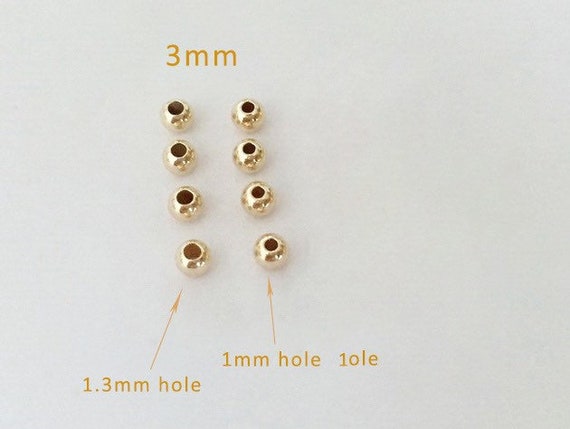 3mm 14K Gold Filled Seamless Beads (1.3mm hole) - 25 pcs
