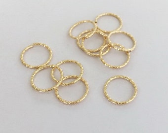 2 Pcs 10mm 18 Gauge 14K Gold Filled Sparkle Closed Jump Rings, Jump Rings, Closed Jump Rings, Made in USA