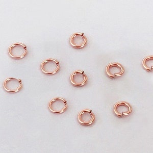 20 Pcs 4mm 22 Gauge 14K Rose Gold Filled Open Jump Rings, 14K Rose Gold Filled Jump Rings, Wholesale, Bulk, Made in USA