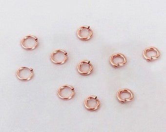 20 piezas de anillos de salto abiertos rellenos de oro rosa de 14 quilates, calibre 22, 4 mm, anillos de salto rellenos de oro rosa de 14 quilates, venta al por mayor, a granel, fabricados en EE. UU.
