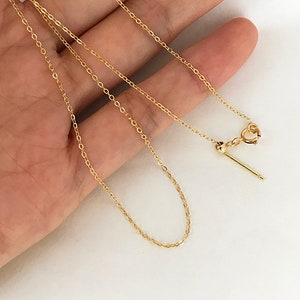 18 inch 1,0 mm 14K gold filled platte kabelketting, sierlijke verstelbare ketting met siliconen kraal, afgewerkte ketting, groothandel