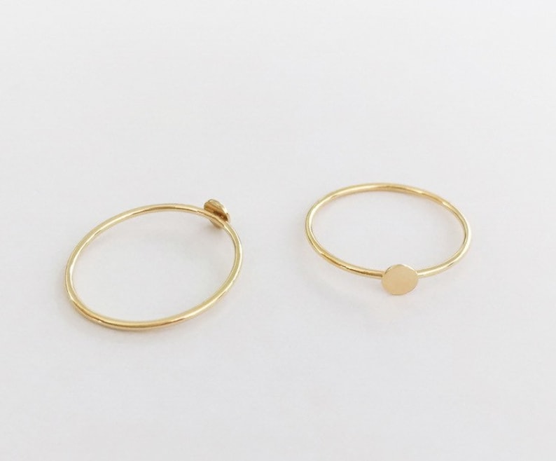 14K Gold Filled Disc Stacking Ring, Disc Blank Ring, Stackable Ring ...