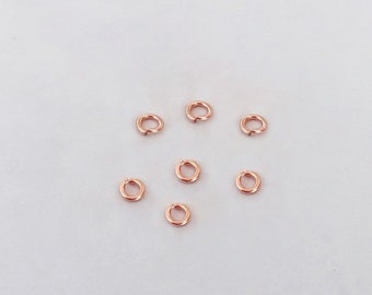 20Pcs 3mm 22 Gauge 14K Rose Gold Filled Open Jump Rings, 14K Rose Gold Filled Jump Rings, Wholesale, Bulk, Made in USA