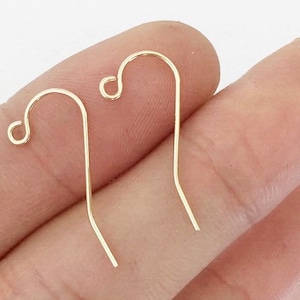 2 Pcs 10x22mm 14K Gold Filled Ear Wires, French Ear Wires, French Hook, Made in USA