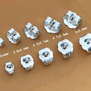 10 Pcs Tiny 925 Sterling Silver Butterfly Ear Nuts, Butterfly Ear Nuts, Earring Backs, Earring Stopper, Made In USA