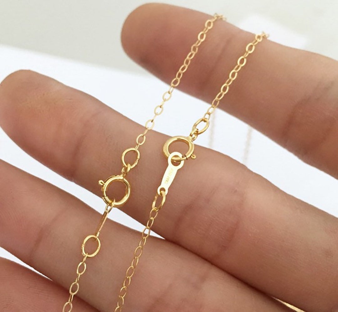 16 Inch/18 Inch 1.5mm 14K Gold Filled Flat Cable Chain Necklace, Dainty Necklace, Finished Chain