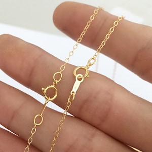 16 inch/18 inch 1,5 mm 14K gold filled platte kabelketting, sierlijke ketting, afgewerkte ketting, groothandel, gemaakt in de VS