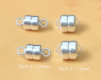 4.5mm/5.5mm 925 Sterling Silver Magnetic Clasp, Wholesale, Made in USA