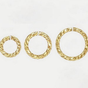 10 Pcs 4mm/5mm/6mm 20.5 Gauge 14K Gold Filled Sparkle Open Jump Rings, Jump Rings, Open Jump Rings, Made in USA