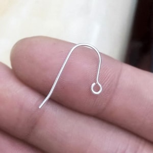 4 crochets d&#39;oreilles en argent sterling 925 20 x 12 mm 20,5 ga. avec boucle ouverte, crochets d&#39;oreille français, fabriqués aux États-Unis