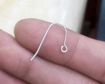 4 Stück 20 x 12 mm 20.5ga 925 Sterling Silber Ohrdrähte mit offener Schlaufe, französische Ohrhaken, Made in USA
