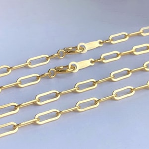 16 Inch/18 Inch 2.5mm 14K Gold Filled Flat Paperclip Chain Necklace, Link Chain Necklace, Finished Chain Necklace, Wholesale