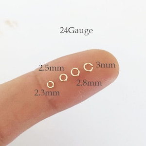 25 Pcs 2.3mm/2.5mm/2.8mm/3mm 24 Gauge 14K Gold Filled Open Jump Rings, Open Jump Rings, Made in USA