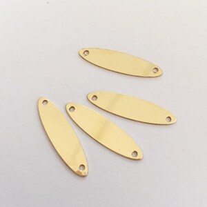 24x6.2mm 14K Gold Filled Oval Blank Connector, Oval Charm, Blank For Stamping, Wholesale, Made in USA