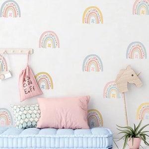 Boho Floral Rainbow Wall Decal | Nursery Kids Room Deco | Baby shower Rainbow Wall Decal |