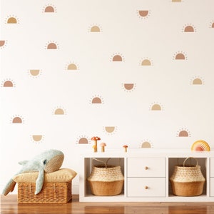 Boho Half Sun Wall Decal | Sunrise Wall Sticker | Sunshine Wall Decor | Nursery Kids Room Playroom Accent Wall
