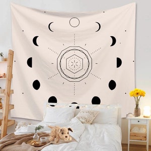Vintage Boho Moon Phases Wall Tapestry | 51