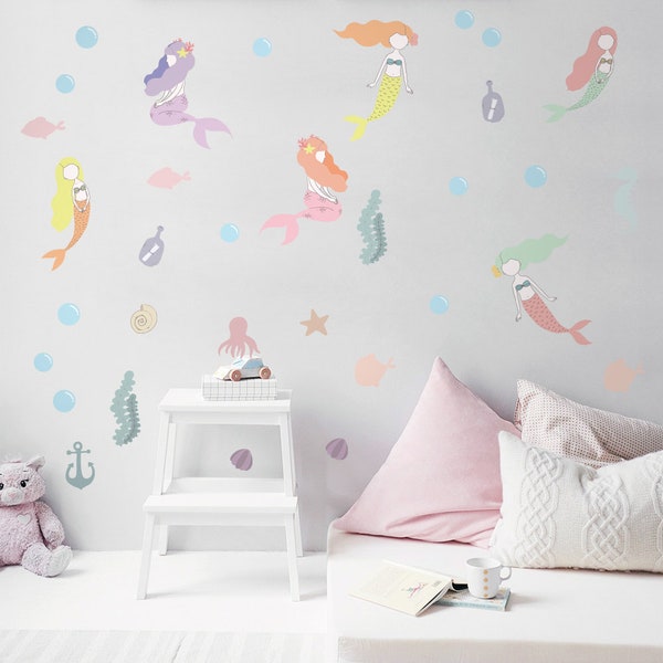 Mermaid Wall Decals - Etsy