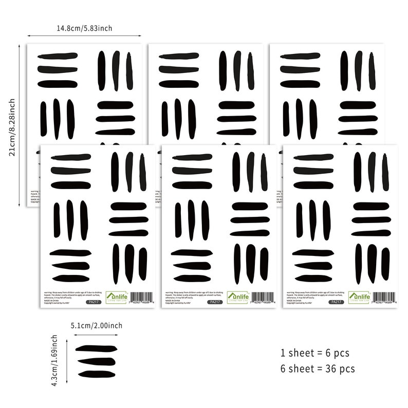 Boho Line Wall Decal Black Line Wall Sticker Boho Brown Etsy