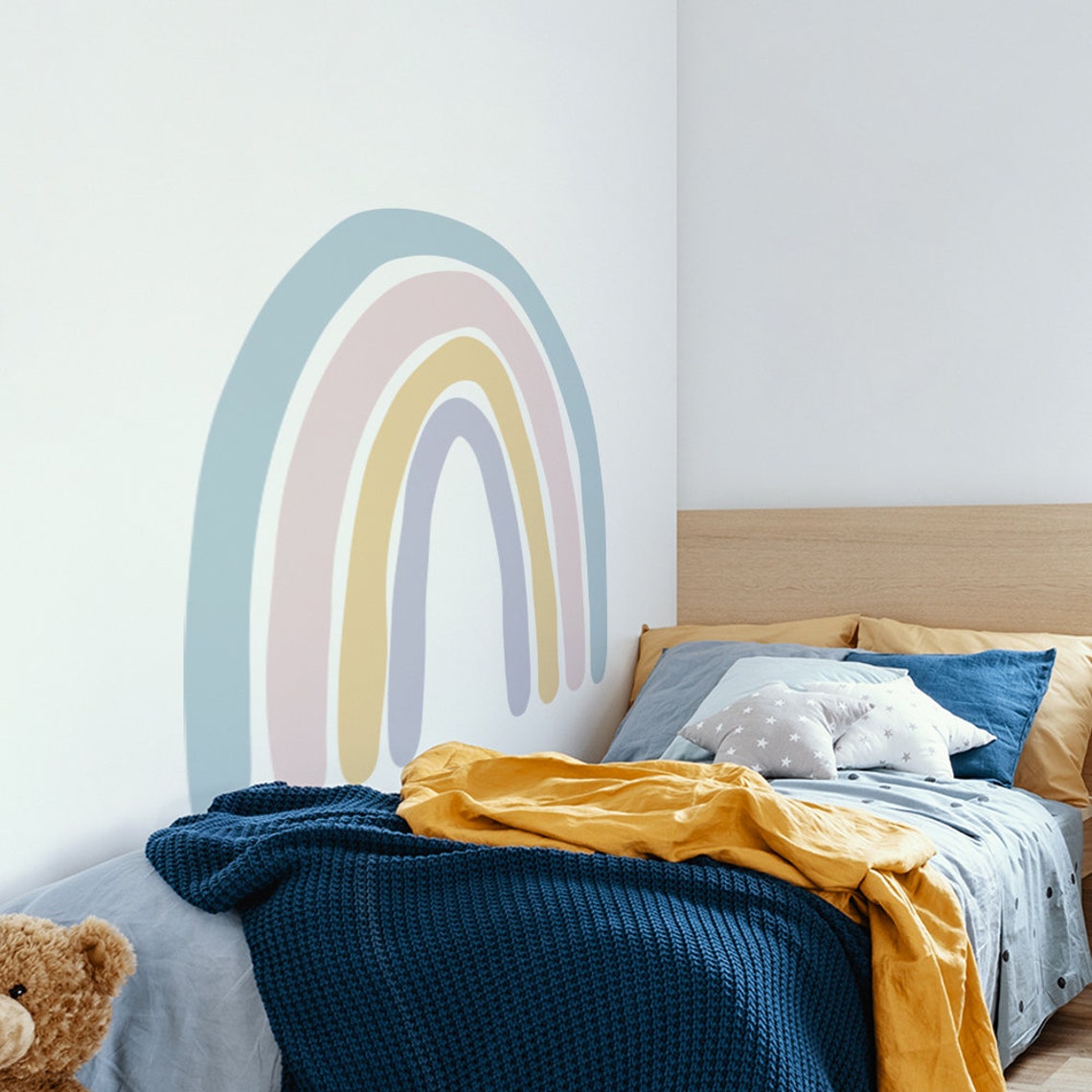 Large Pastel Rainbow Wall decal Rainbow Wall Sticker Etsy
