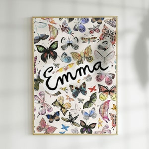 Personalized Butterfly Wall Art Print - Custom Gift