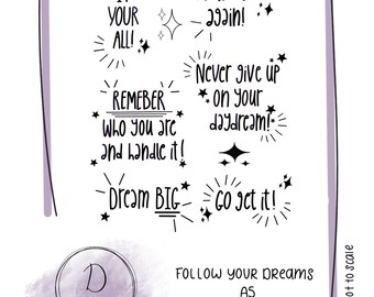 A6 Queen of clean stamp set Bullet journal Journal Diary Stamps