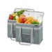 COOLER INSULATED Food Carrier - Set of 2 Thermal Grocery Bags Added Reinforced Strap Across Top For Extra Durability 2 Zipper Closure 