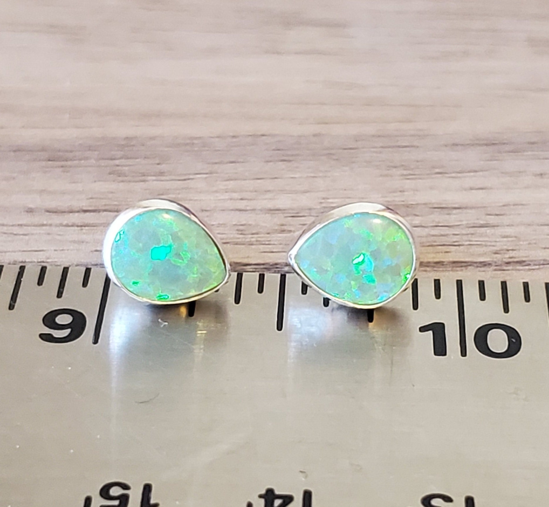 Stud Earring 7x9mm Pear Shape Post Teardrop Shape Lime Etsy
