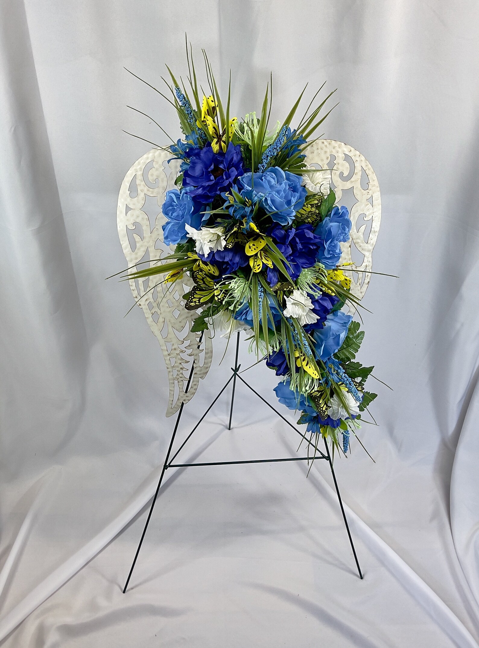 Blue Quality Silk Flowers in Angel Wings With Quality Silk Etsy