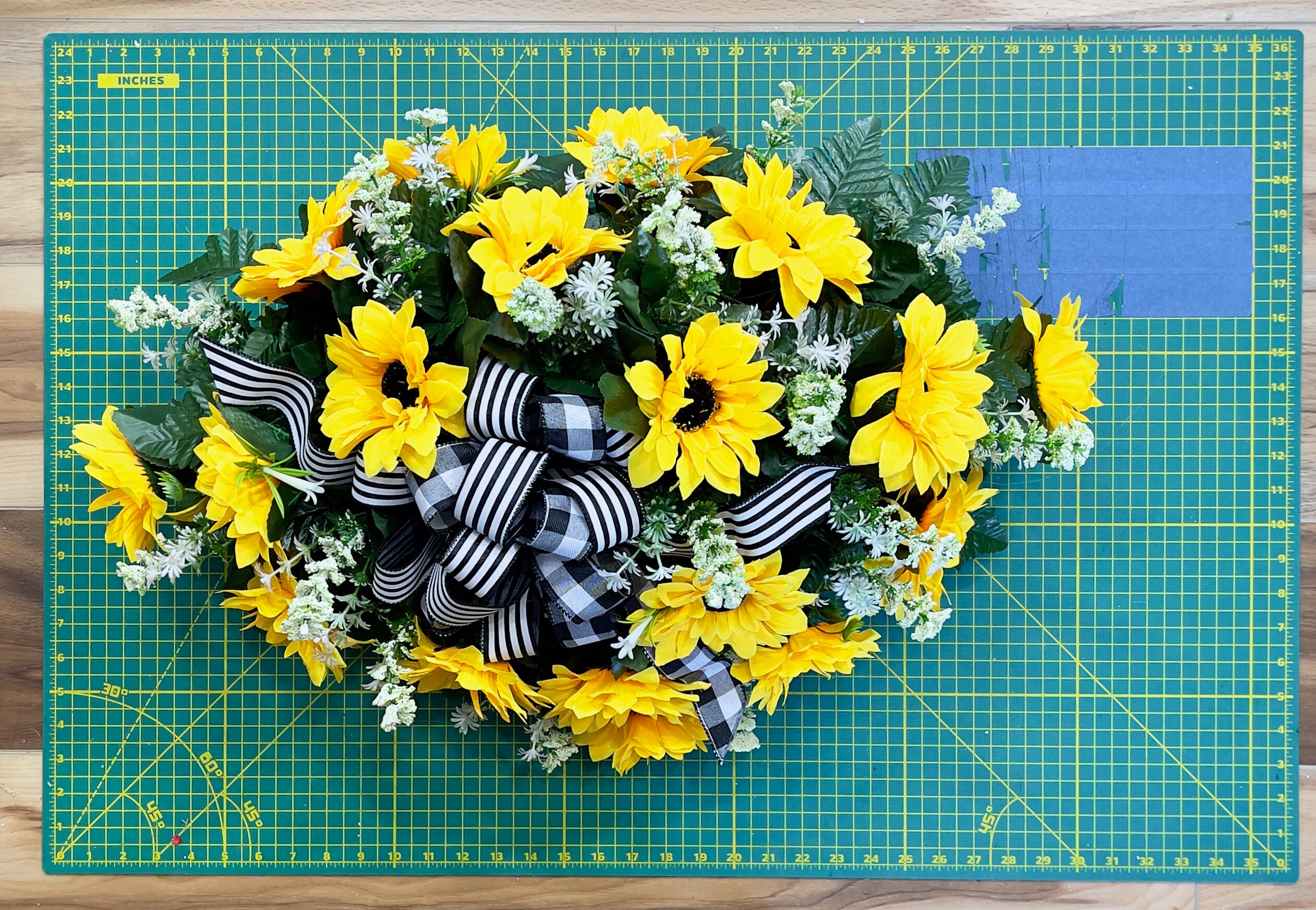 Yellow Sunflowers Quality Silk Flowers, Cemetery Saddle, Cemetery