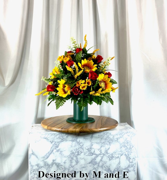 1 Cemetery Vase Piece, Vase Flowers for Cemetery, Memorial Flowers, Sympathy Flowers, Cemetery Flowers, Gravesite Flowers, Vase for Cemetery