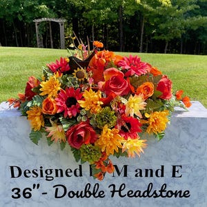 Blackbird in Fall Cemetery Saddle, Flowers for the Cemetery, Memorial Day Saddle, Sympathy Flowers, Cemetery Flowers, Gravesite Flowers
