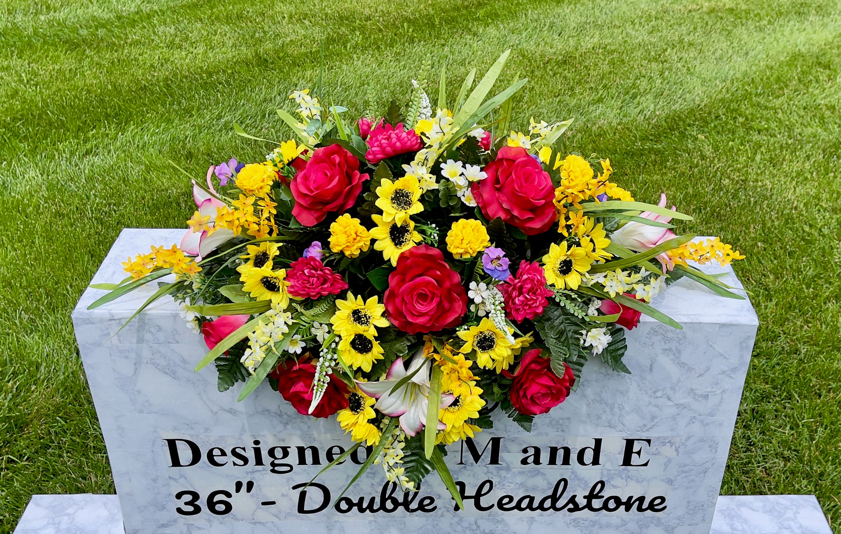 Bright MultiColor Fall Saddle, Quality Cemetery Saddle, Headstone Saddle, Headstone Decoration