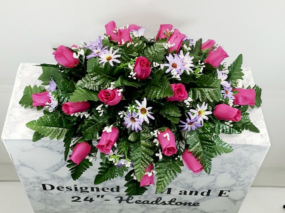 Cemetery Saddle, Cemetery Flower Arrangement, Flowers for Cemetery, Memorial Saddle, Sympathy Flowers, Cemetery Flowers, Gravesite Flowers