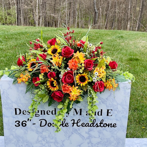 Saddle Headstone Flowers Etsy