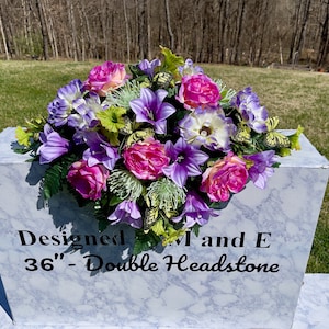 Pink-Purple Cemetery Saddle, Flowers for the Cemetery, Memorial Day Saddle, Sympathy Flowers, Cemetery Flowers, Gravesite Flowers